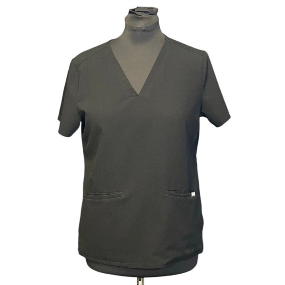 Figs Technical Collection Black Casma Two Pocket Scrub Top Size L
